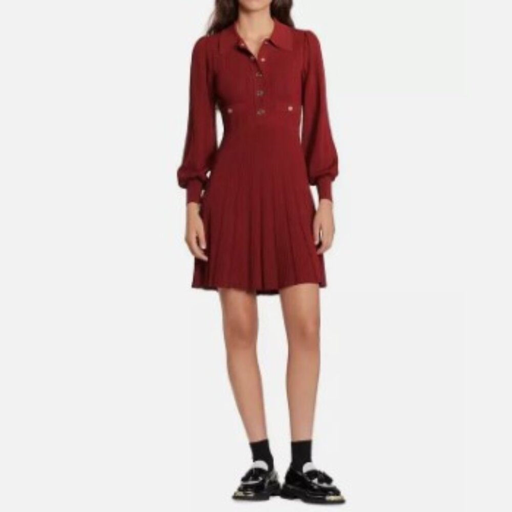 Sandro Burgundy Mini Dress